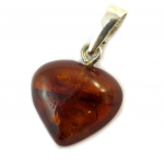 Les Tr&eacute;sors De Lily [N5315] - Pendentif Argent artisanal 'Love' Ambre - 17x16 mm h&otilde;be