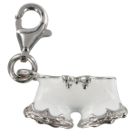 Les Tr&eacute;sors De Lily [Q4898] - h&otilde;bedane v&otilde;luripats  L&uuml;hike  h&otilde;bevalge (roodiumiga kaetud) - 15x6 mm valge