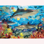 Teemantmaaling Sea World Shark Scenery n&auml;put&ouml;&ouml;komplekt Kodukaunistused Teemantmosaiikide m&uuml;&uuml;k Tikandid 20X30CM