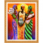 T&auml;isteemanttikandid isetehtud teemantmaal Ristpistes Aafrika naise &uuml;mmargune teemanttoa sisustus 20X30CM