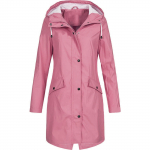 Naiste Solid Rain Outdoor Plus Size kapuutsiga vihmamantel Tuulekindel pikk jakk 5XL