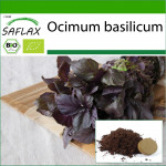 SAFLAX - Orgaaniline - Basiilikupunane - 400 seemet - Potisubstraadiga paremaks kasvatamiseks - Ocimum basilicum