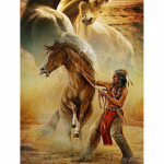 T&auml;ielik 5D DIY teemantmaal Tugev s&otilde;dalane hobusega Teemanttikandid Mosaiikkomplektid Ristpistes Kodukaunistus K&auml;sitsi valmistatud kingitused Round 20x30cm