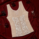 Flarixa Body Shapewear Push Up rinnahoidja, tikitud top naiste rinnahoidja salendav riie, t&auml;iuslik katvus rinnahoidja, mis parandab kehakuju M beež