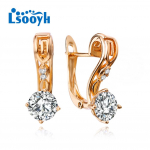 LSOOYH Clip K&otilde;rvar&otilde;ngad Roosa kullav&auml;rvi Moodne k&otilde;rvar&otilde;ngas Naistele Geomeetria Cubic Zirconia Stud K&otilde;rvar&otilde;ngad Ehted A