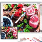 Populaarne 5D isetegemise ristpistega puuviljad ja makaronid maalimine t&auml;ispuur-ristpistes k&auml;sit&ouml;&ouml;komplekti seinakleebis Kodukaunistus Full Round 20X30CM