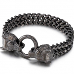 Massiivne 9,6-tolline 12 mm Franco Link kett Hundipeaga k&auml;ev&otilde;ru meestele Must metallist valatud terasest ehted S&uuml;nnip&auml;evakingid poiss-s&otilde;brale 23.5cm must