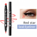&Uuml;lipeen silmapliiats on veekindel, &otilde;likindel, ei ole m&auml;&auml;rdunud, kahe otsaga vedel silmapliiats, Red Star, Love Eyeliner 1pcs