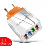 4 porti 5V 3A kiirlaadimine reisilaadimine EU USA pistikupesaga seinatelefoni laadija iPhone'i jaoks Samsung Xiaomi Redmi toiteadapter EU Plug