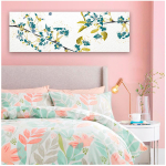 Les Tr&eacute;sors De Lily [A2229] - Taimne t&auml;htl&otilde;uend  Lilleprint  t&uuml;rkiissinine - 90x30 cm roheline