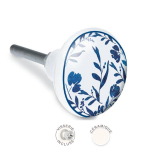 Les Tr&eacute;sors De Lily [A2522] - keraamiline m&ouml;&ouml;blinupp  Floral  sinine ja valge - 65x35 mm sinine