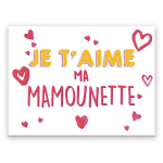 Les Tr&eacute;sors De Lily [A3619] &ndash; keraamiline magnet  Maman  valge roosa (Ma armastan sind mu Mamunetti) - 8x6 cm mitmev&auml;rviline