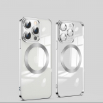 L&auml;bipaistev magnet&uuml;mbris iPhone 14 13 12 11 Pro Max Plus Mini pehme silikoonist kullast t&auml;iskaanega koos objektiivikaitsega For iPhone 11 must