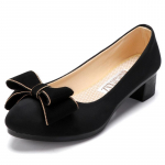 Uued naiste vabaajajalatsid Bow keskmise kontsaga paksu kontsaga kerged libisemisvastased kingad 35 must