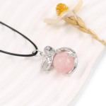 Naiste kaelakee looduslikust kivist ahhaatid/roosa kvarts elevandikujulised ripatsiga nahast ketid naistele, armastavad romantilist kingitust Rose Quartz