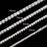 Meeste Naiste Tennise Kaelakee 3/4/5/6mm Tsirkoonkett Kaelakeed 40-60cm Unisex Choker Peened Ehted 3mm-45cm (18in) h&otilde;be