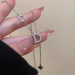 Uus mood l&auml;bipaistev magav tsirkoon D-t&auml;ht Tutt Star Ripats rangluu kaelakee Naiste ehted peo pulmaehted kingitus