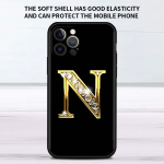 Letter Alphabet Case Apple iPhone 11 13 12 Pro 7 XR X XS Max 8 6 6S Plus 5 5S SE 2020 13Pro must telefoni kaane kate Iphone Se(2020)