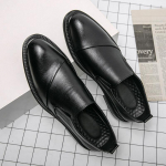 Meeste Loafers Must Kleit Moodsad tiivaotsaga kingad Slip On Kingad S&otilde;it vabaaja stiil Stiilne pidulik nahast balli bleiserid Tantsud diskojalatsid Mehed EU:37 pruun