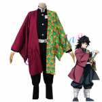 Anime Demon Slayer Kimetsu No Yaiba Kamado Tanjirou Agatsuma Zenitsu Tomioka Giyuu Nezuko Kimono Uniform Cosplay Kost&uuml;&uuml;m Tomioka Giyuu-XXL&Kimetsu no Yaiba black