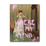 Naljakas tsitaadiplakat Kus on minu m&otilde;istus Prindid Vintage Altered Art Daami portree buduaaris Roosa tsitaadid L&otilde;uendimaal Dekoor 21x30 No Frame