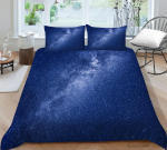 3D voodipesukomplekt, mikrokiust kangast tekikate ja padjap&uuml;&uuml;r, 2 v&otilde;i 3 t&uuml;kki Star Universe'i prinditud t&auml;issuuruses pestav ja mugav voodipesu UK Single 135x200cm