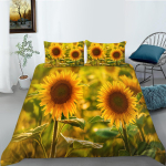 P&auml;evalille teemaline tr&uuml;kitud voodipesukomplekt Magamistoa tekikate ja padjap&uuml;&uuml;r AU/EL/USA Kahekohaline voodi/kahekohaline voodi T&auml;issuurus DE 100x135cm