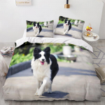 3D Lemmiklooma mustriga voodipesukomplekt Loomade koerte tekikate 2/3 mikrokiust kangast AU/EL/US/UK/DE t&auml;issuuruses pehme kiiresti kuivav kodu&uuml;likond EU Single 135x200cm