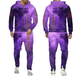 Kevadine ja s&uuml;gisene meeste dressid 3D The Lion Print T&otilde;mblukuga Pusad Pusad P&uuml;ksid Komplektid Vabaajar&otilde;ivad Naiste dressid XXXL purple