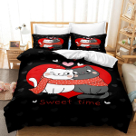 3D Modern Romantic Love Series voodipesukomplekt &auml;sja abiellunud toa tekk ja padjap&uuml;&uuml;r AU240 * 270 Super Size paarituba Pehme kodukaunistus DE 135x200cm