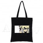 Mha Boku No Hero Harajuku mood Ostlemine Must kotid L&otilde;uend kandekott Ema korduvkasutatavast riidest kott K&auml;ekott &Otilde;lakotid 24*26cm