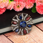 Bohemian Vintage naiste n&otilde;el Vintage kullast vaigust kristallist etnilise pulma ehtepross sinine