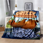 3D Grizzy ja Lemmingsi multikate tekk, pehme tekk koju Magamistoa voodi diivan Pikniku reisikontori kattetekk lastele 130cm x 150cm
