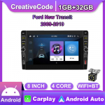 8-tolline raadio 2 dini Android-auto GPS-navigatsioon Ford New Transit 2009-2019 jaoks koos nupunupuga Multimeediumipleier Stereo Audio Auto Carplay 2+32GB 1+32GB