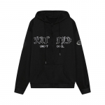 Letter Tikitud kapuutsiga tasku lahtine vabaaja dressipluus kardigan jakk S must