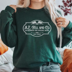 AZ. Fell and Co Antikvariaadid ja ebatavalised raamatud Crewneck Dressipluus Aziraphale Crowley Ineffable Husbands Pusad Naiste riided S must