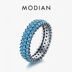 MODIAN 925 h&otilde;bedased luksuslikud t&uuml;rkiissinised s&otilde;rmused naistele Vintage retro-b&ouml;&ouml;mi stiilis s&otilde;rmused peened ehted 5 h&otilde;be