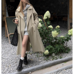 Naiste Trenchcoat Uus kevad-s&uuml;gis Elegantne Populaarne Prantsuse stiilis Retro-pikk mantel, Moodne vabaaja mantel S
