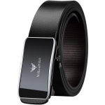 Emperor Belt Meeste ehtsast veisenahast rihm, automaatne pandlaga rihm Meeste ehtsast veisenahast vabaajav&ouml;&ouml; 105cm must