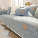 Paksendatud villane sametdiivani kate Talvine soe elutoa diivan seljatugi k&auml;etugi padi pehme libisemiskindel tolmukindel dekoratiivne kate 110x240cm 1pcs helehall v&auml;rv