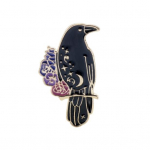 Unisex Bird Branch Pross Pin Must Crow Enamel S&auml;rk Rev&auml;&auml;r kott Mantel M&auml;rgid Klamber