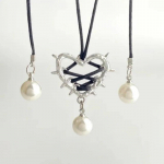 Liialdus Elegantne Roosa Must Kikilips Armastus Metallist S&uuml;dame Kaelakee Lint Simulatsioon P&auml;rliripats Kaelakee Naistele Ehted must