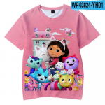 T-s&auml;rgid Anime Gabbys DollHouse 3D Prindi T&auml;navar&otilde;ivad Poisid T&uuml;drukud Armsad vabaaja Mood Suured T-s&auml;rgid Lapsed T-s&auml;rgid Topid Riided 110
