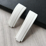 20 mm naturaalne kummist silikoonist kellarihm Pandlaga kellarihm rollirihma jaoks Daytona Submariner DEEPSEA GMT SEAMARSTER OYSTERFLEX white 20mm no clasp&with logo