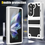 Samsung Fold5 kukkumisvastase kaitsega kokkupandava hingega &uuml;mbris Samsung Galaxy Z Fold 5 Fold5 libisemiskindlate tugi&uuml;mbriste jaoks white and black