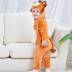 Baby Rompers Kigurumi Animal Leopard, Husky, Kaelkirjaku cosplay Kapuutsiga soe pidžaama v&auml;ikelastele poistele T&uuml;drukutele Riided Vasts&uuml;ndinu magamisriided Pidžaama riided 100
