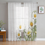 Lepatriinu puidust teraline l&auml;bipaistev kardin magamistuppa t&uuml;ll-vookardin k&ouml;&ouml;gi jaoks Elutoa akende hooldus 135W x 114H(cm)