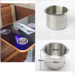 Stainless Steel Recessed Cup Drink Holder For Marine Boat rv 68x55mm