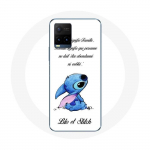 Coque pour Vivo Y21s 2021 / Y21 2021 Lilo et Stitch Ohana Citation Blanc
