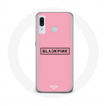 Coque pour Samsung Galaxy A20e Blackpink Groupe de K-pop Logo Fond Rose